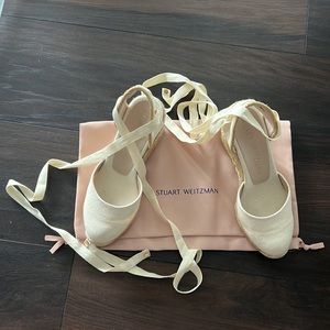 Brand New Stuart Weitzman Marguerita natural summer wedges in original box
